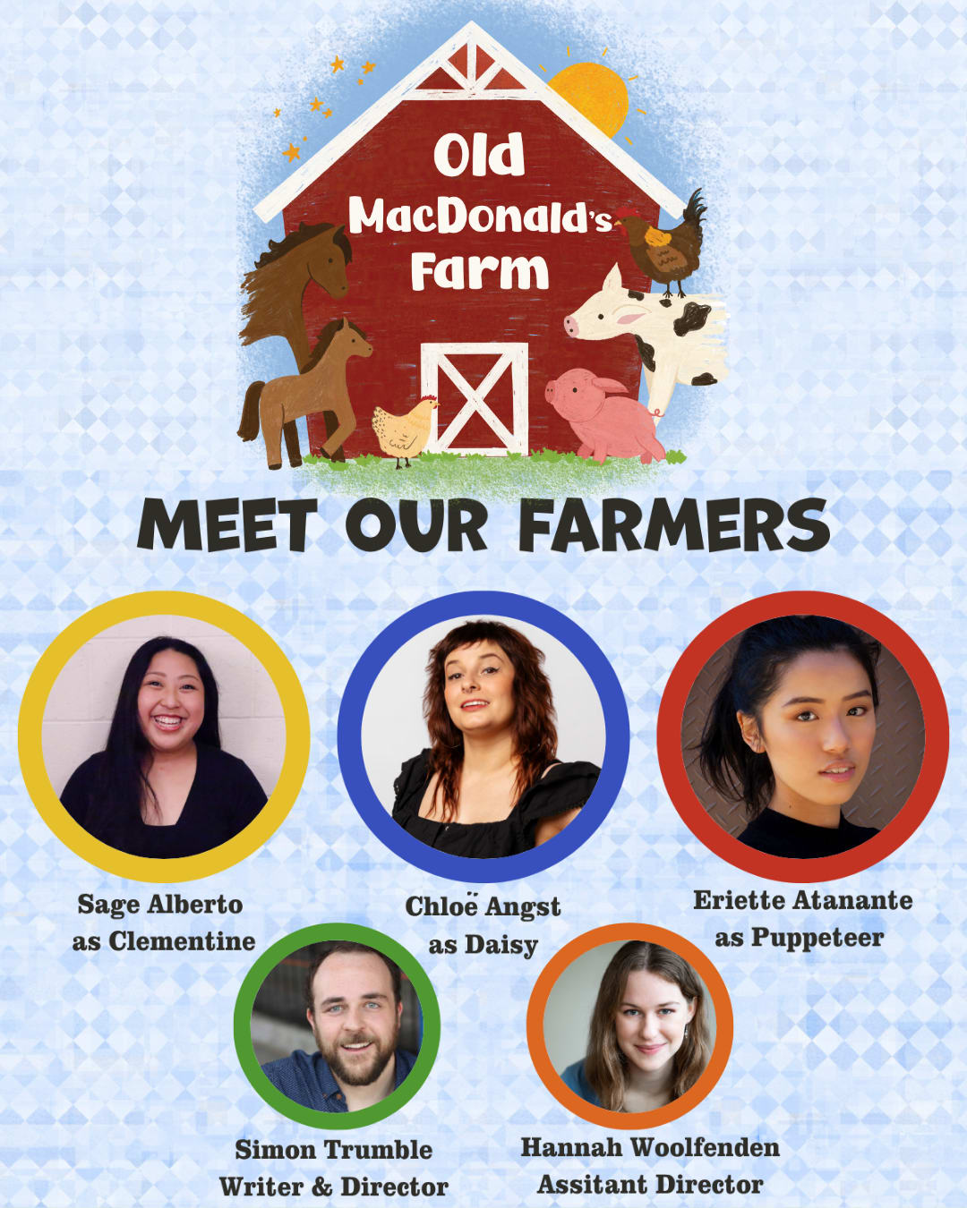 cast names and headshots for Old MacDonald's Farm