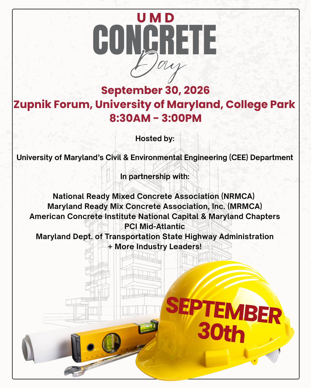 UMD Concrete Day 2026 Flyer Graphic