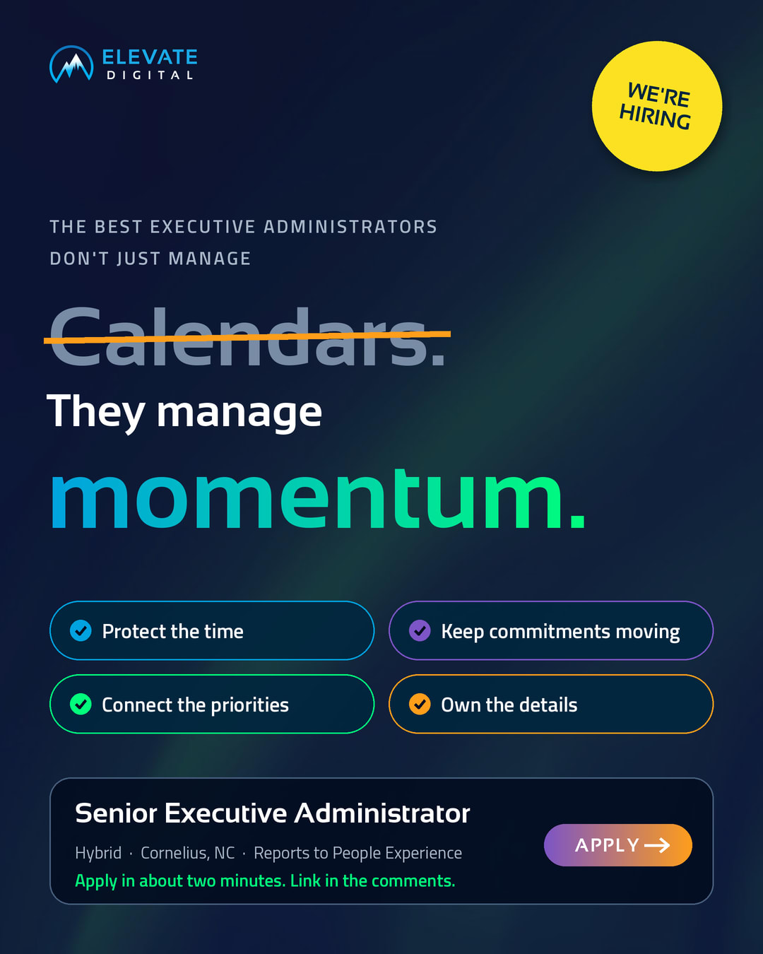 The Best Executive Administrators manage momentum