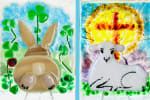 Bunny or Lamb fused glass panel