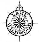 Lake Wildwood Association logo- compass black and white stylized