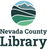 Nevada County Library logo with green river and mountain terrain