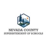 Nevada County Superintendent of Schools logo with a hexagon and pine trees, mountain, river and sun