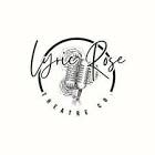 Lyric Rose Theatre Co logo with vintage style metal microphone and a stylized rose with a circle frame