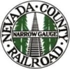 Nevada County Narrow Gauge Railroad Museum logo with a railroad between Pine trees