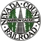 Nevada County Narrow Gauge Railroad Museum logo with a railroad between Pine trees