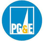PG&E logo blue with a white box and triangle, yellow "&"