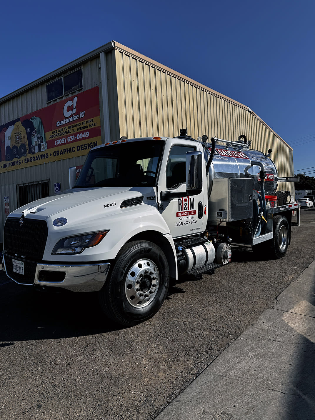 Custom portable services truck decals and vinyl graphics by Customize It - Lompoc CA
