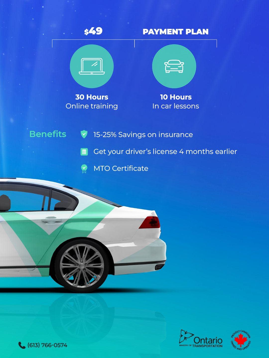 Drivisa's Driver's Education course (MTO-Approved)