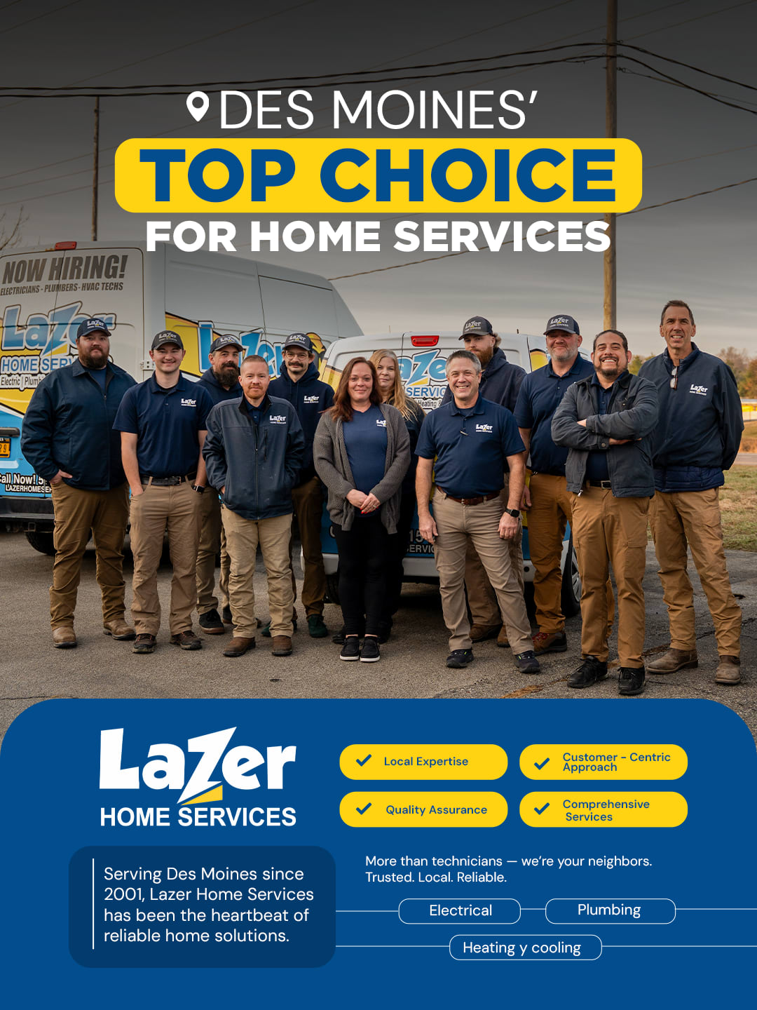 Lazer Home Services - Des Moines' Plumbing, Electric, Heating & Cooling Experts!