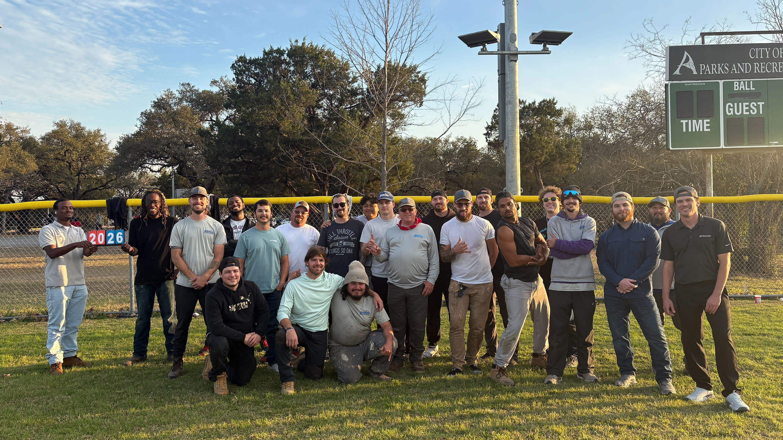 Group photo of pool technicians