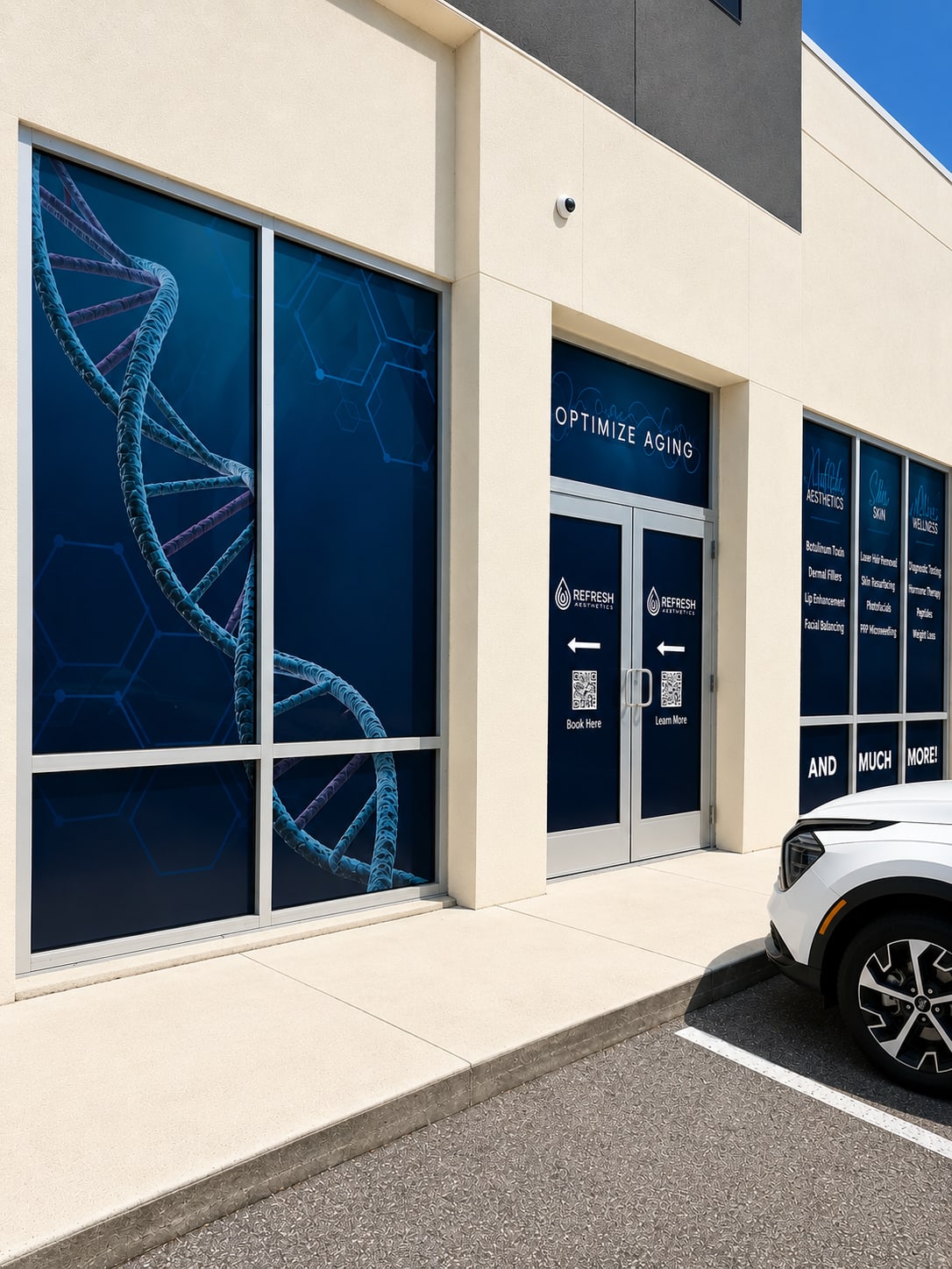 Exterior entrance of Refresh - Aesthetics & Wellness medical spa in Florida