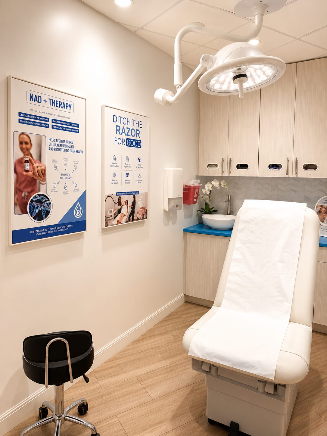 Treatment room at Refresh - Aesthetics & Wellness in St. Pete, Florida, for laser and wellness services