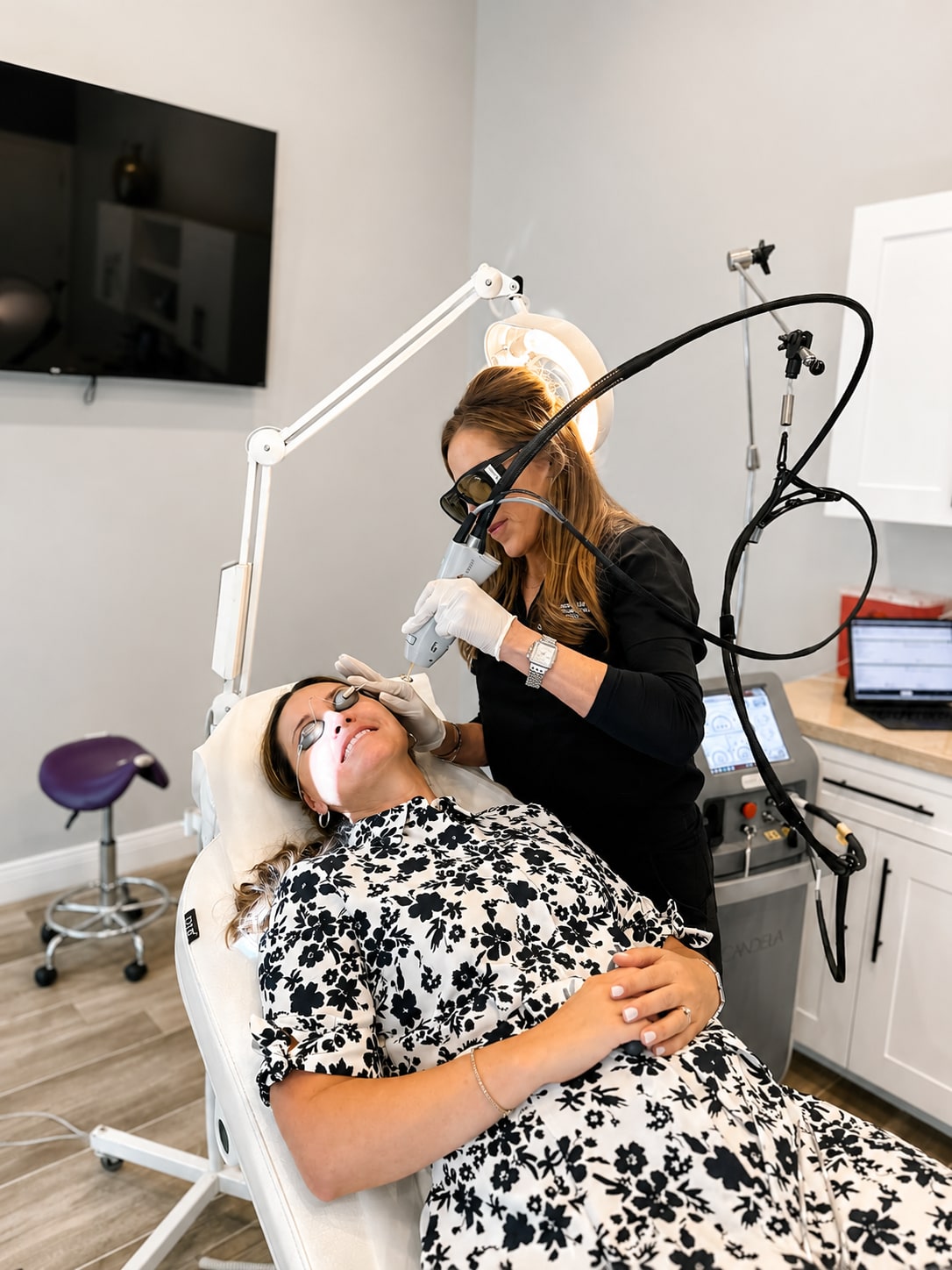 Refresh - Aesthetics & Wellness provider performing an IPL photofacial treatment on a patient in a Florida med spa