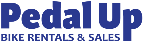 Pedal Up Bike Rentals & Sales logo in blue