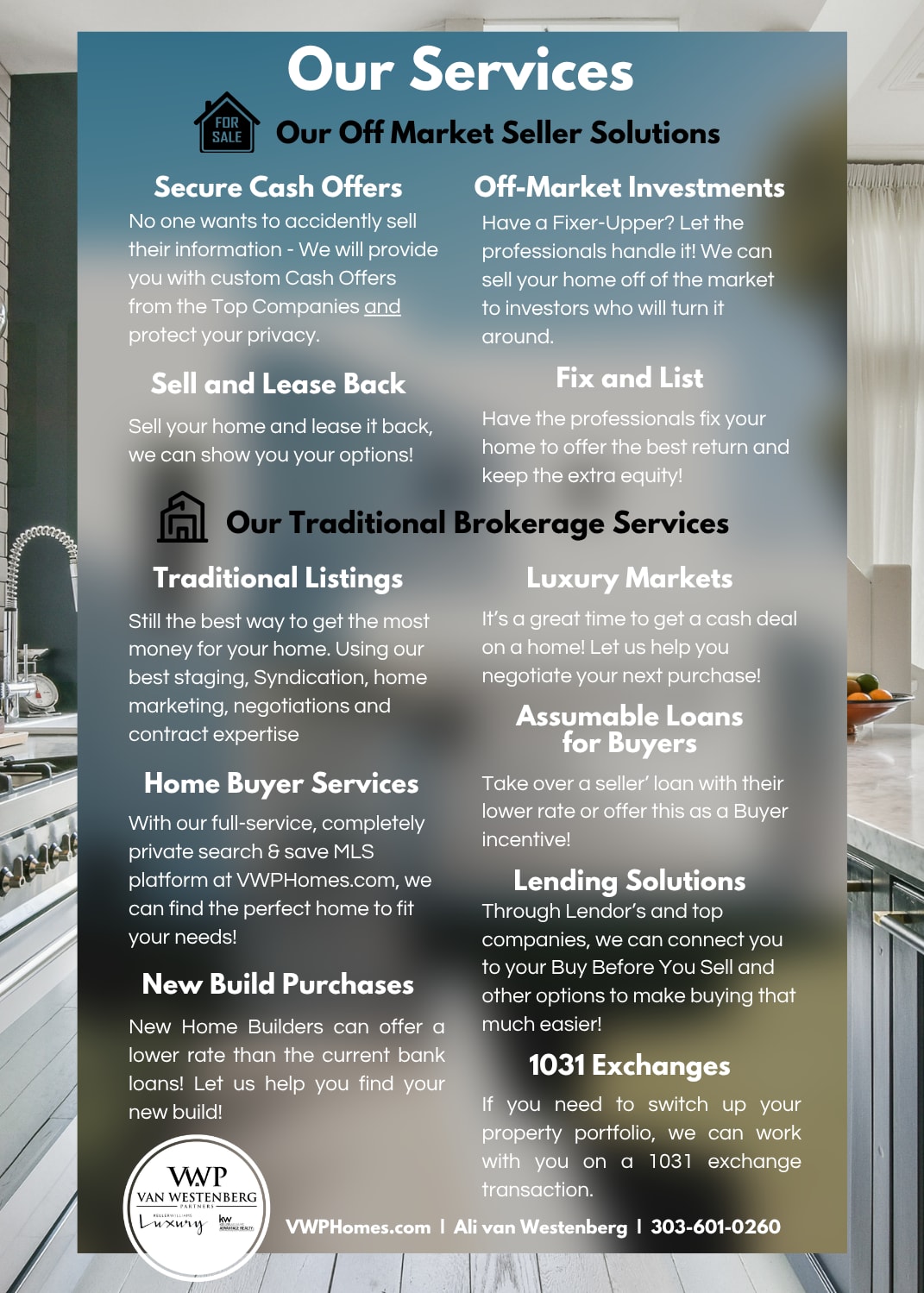 We offer a full list of services to match your needs