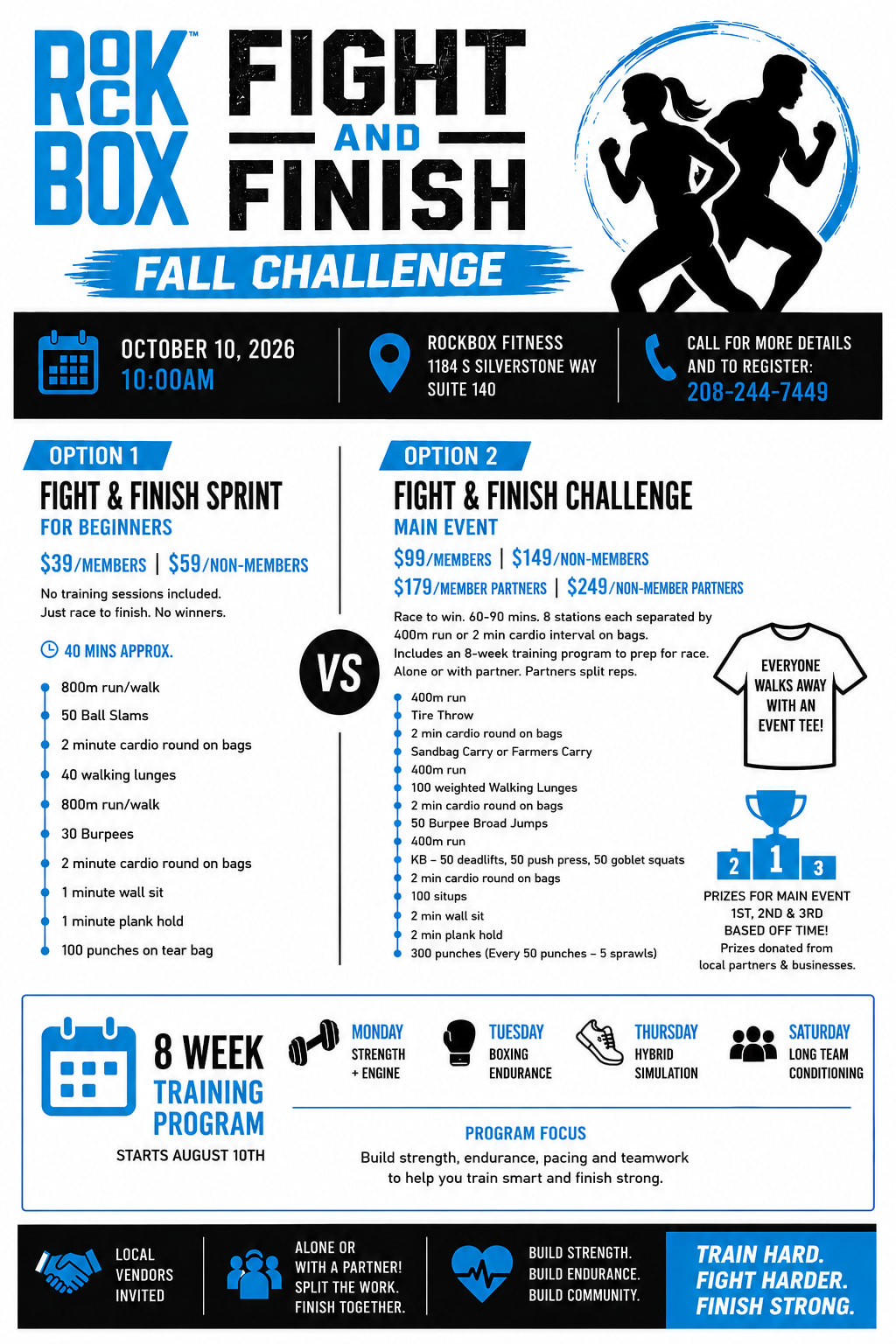 Fight & Finish Challenge at RockBox Fitness Meridian on October 10.