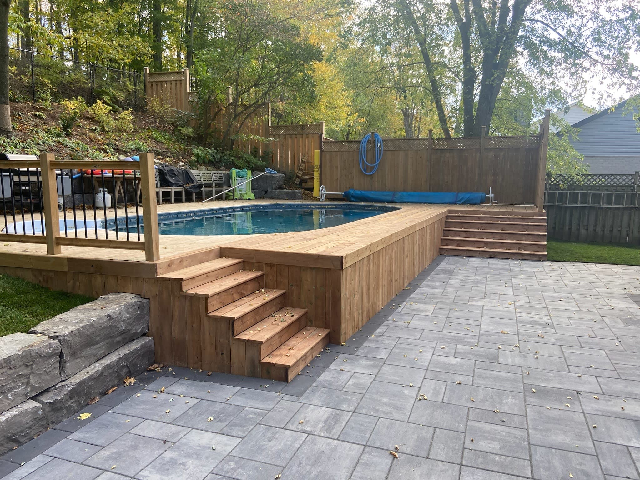 Interlock Patio & Armour Stone Retaining Wall