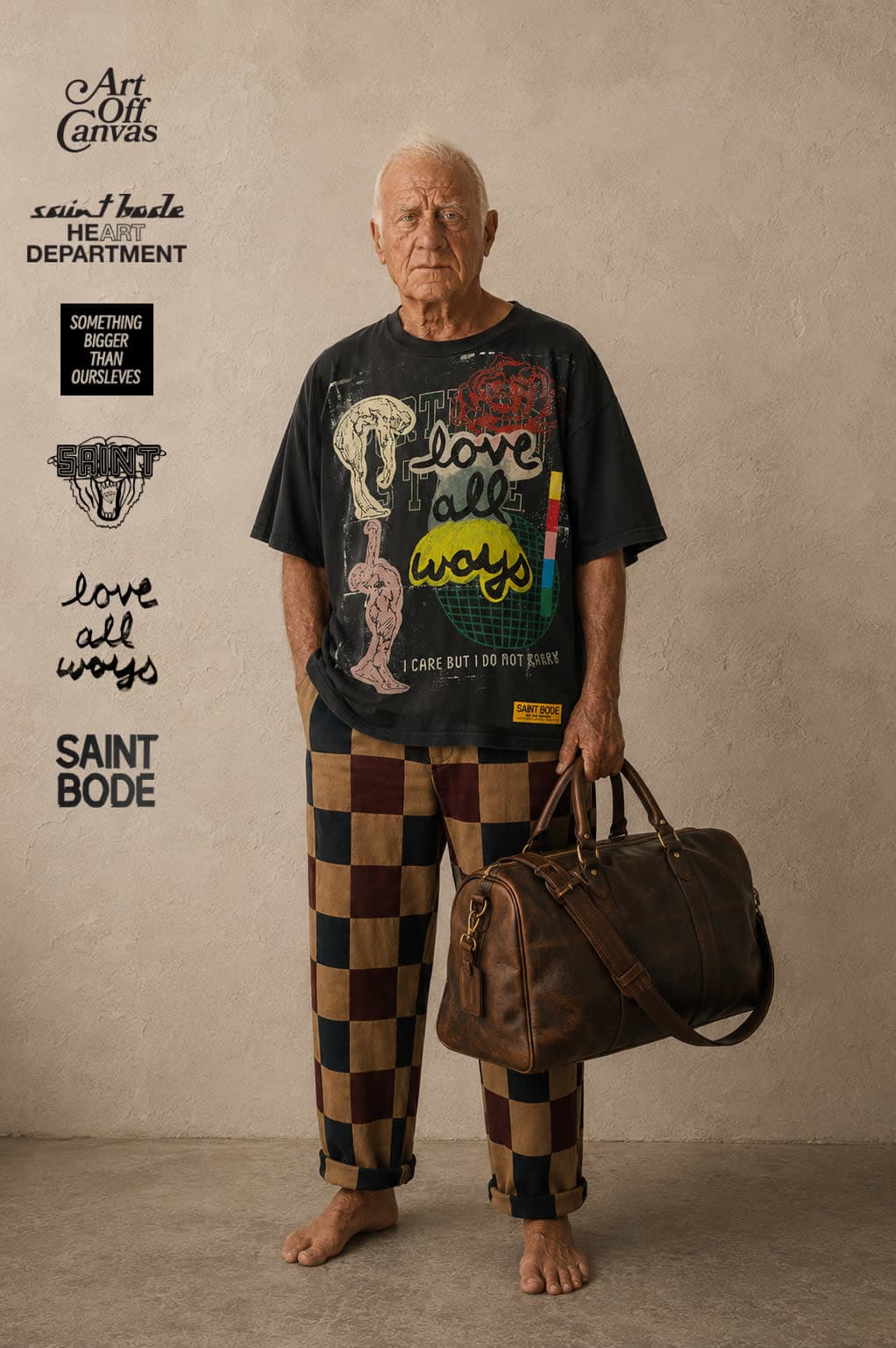 Love All Ways tee modeled by older gentleman