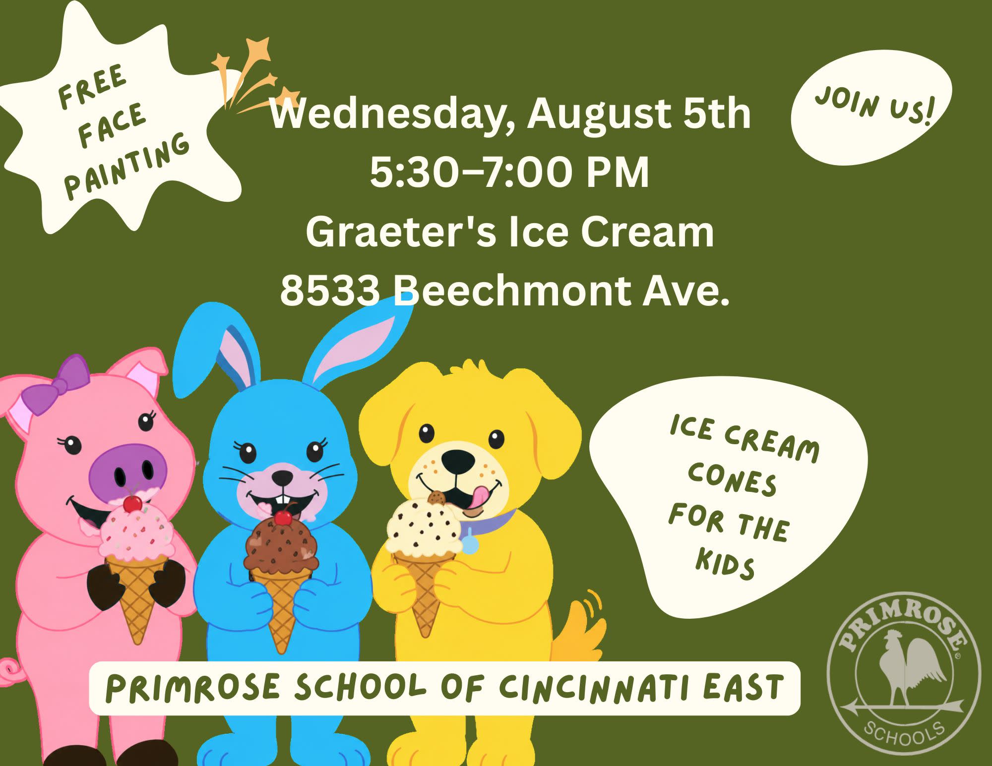 Primrose School Graeter's Ice Cream Event Flyer