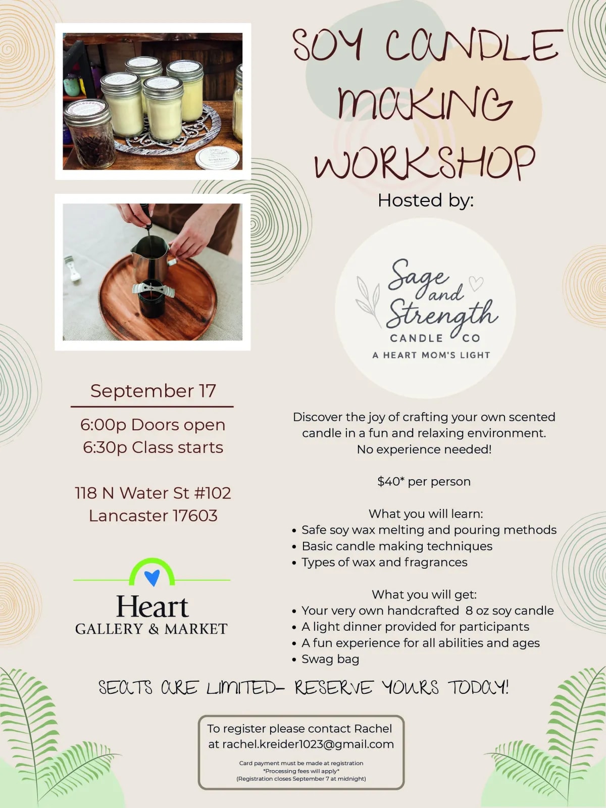candle workshop flyer