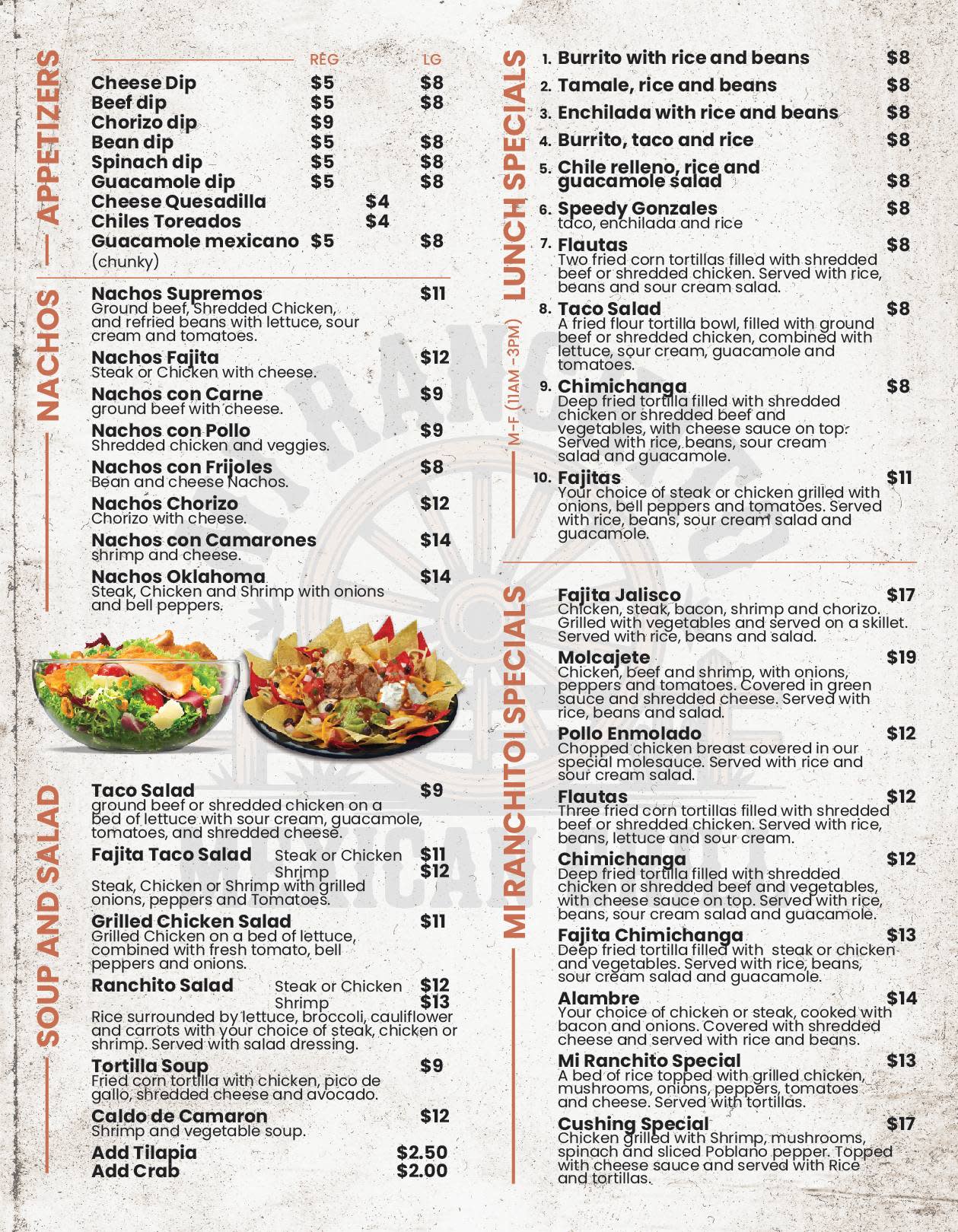 Mi Ranchito Menu 2