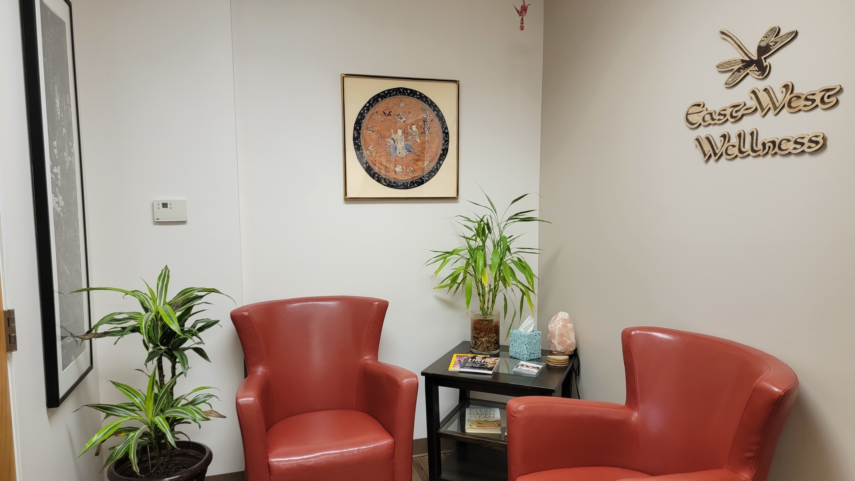 Dr. Donna waiting room at East West Wellness