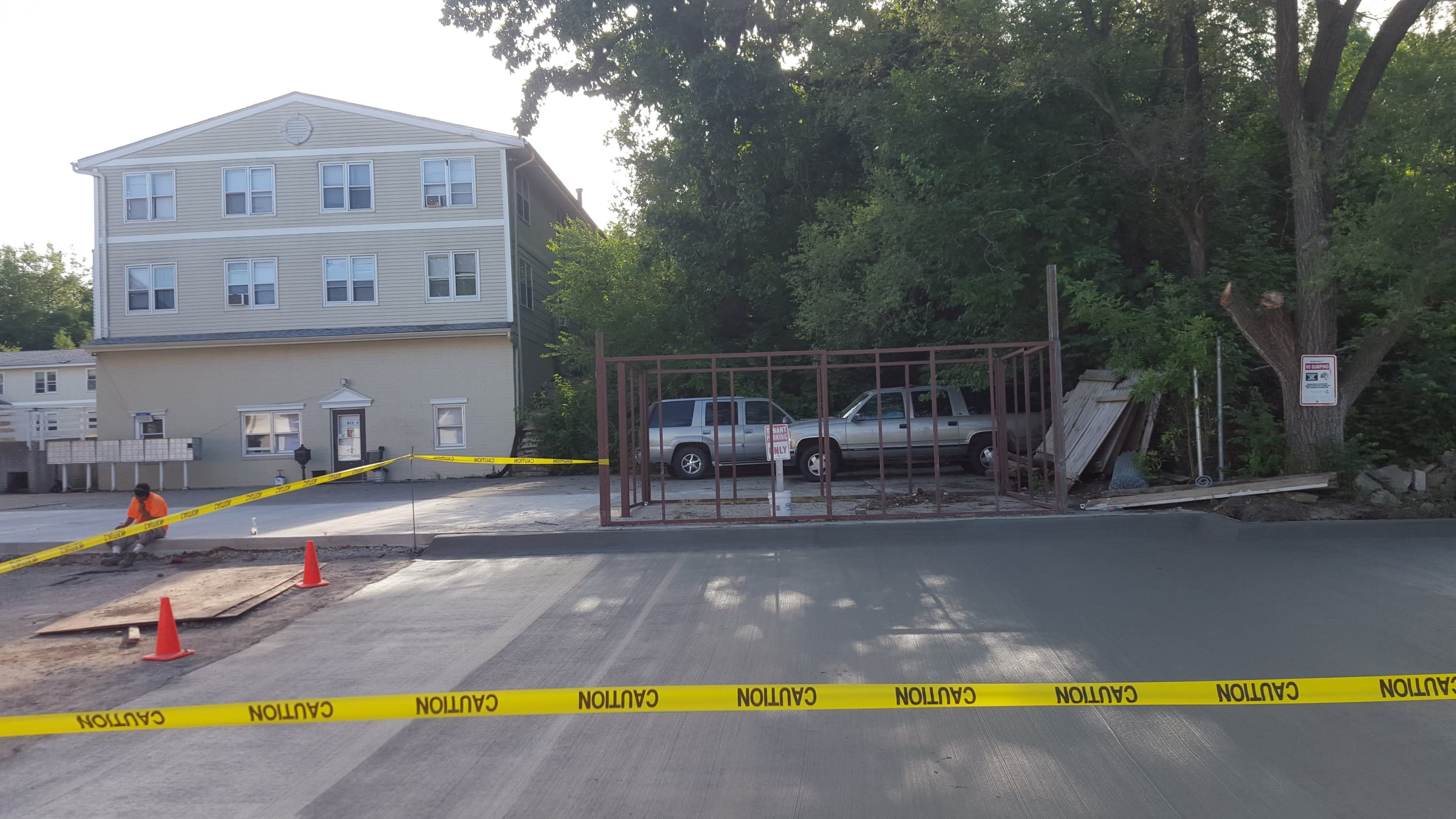 Apartment parking lot