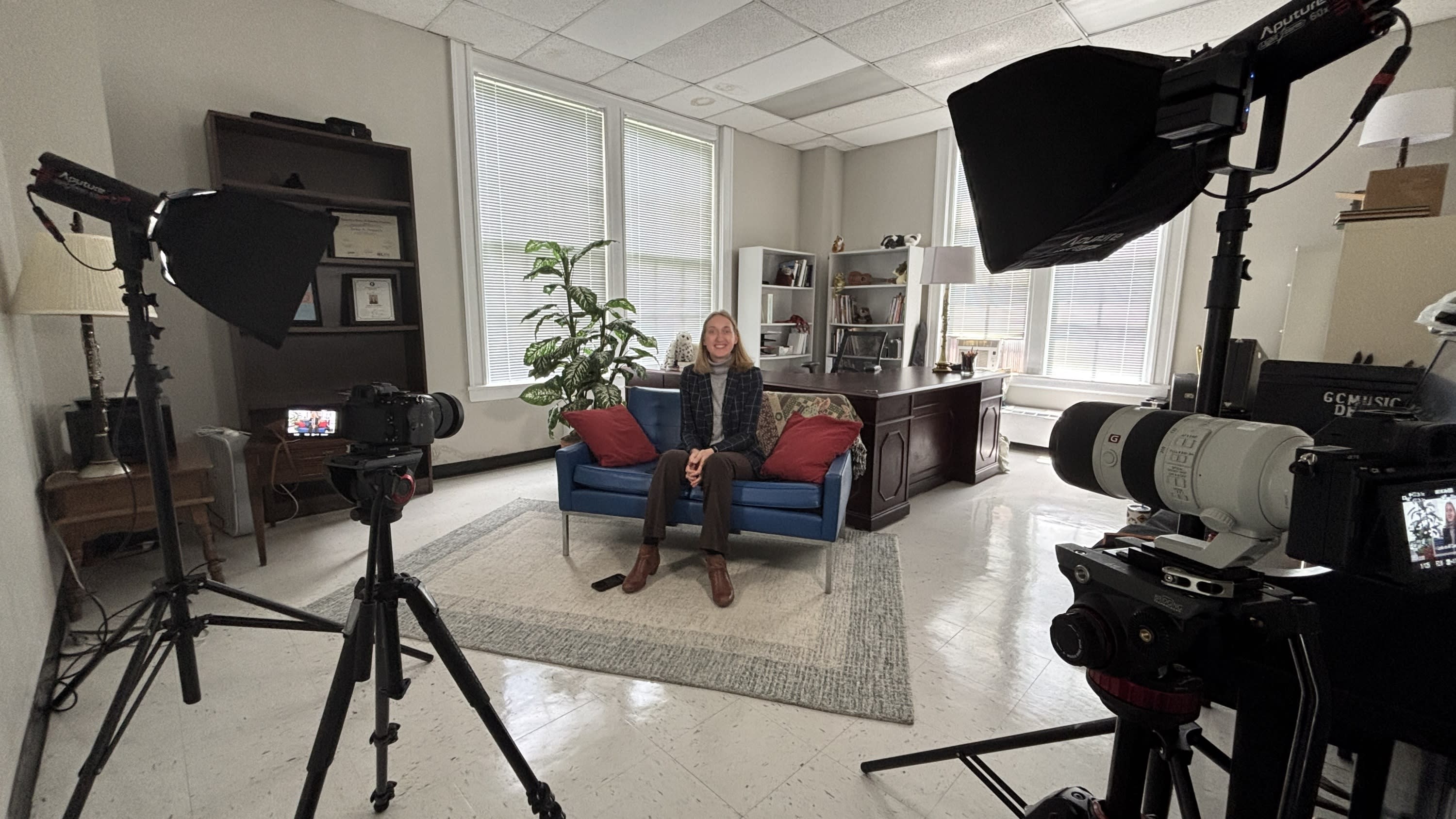Female Professor interviewed in her office