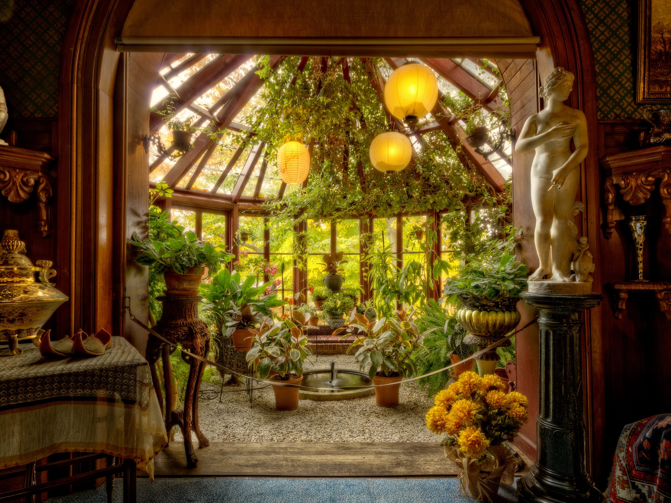 The conservatory of Mark Twain's family library