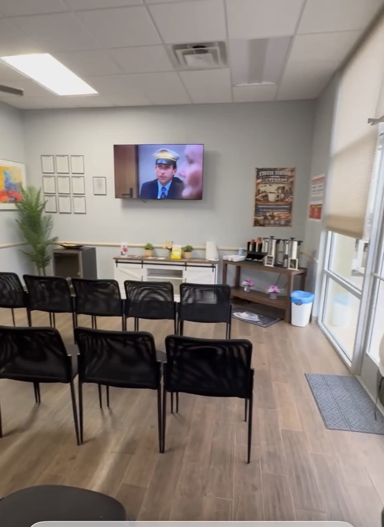 Comfortable patient waiting room at Medway Pain Center in El Paso, TX