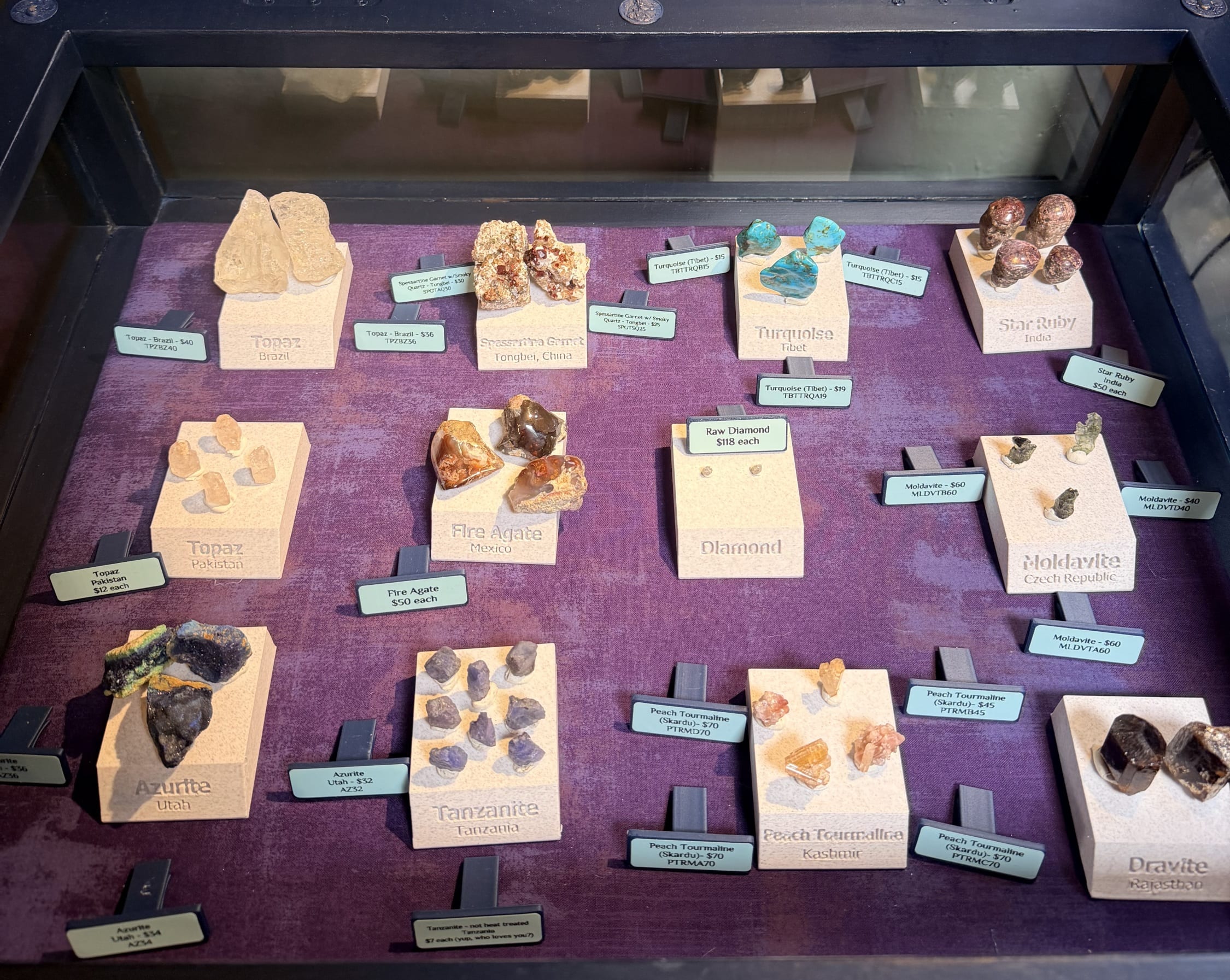 Vikata Lapidary and Magick gemstone display