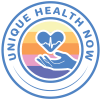 Unique-Health-Now-LOGO with a heart and hands