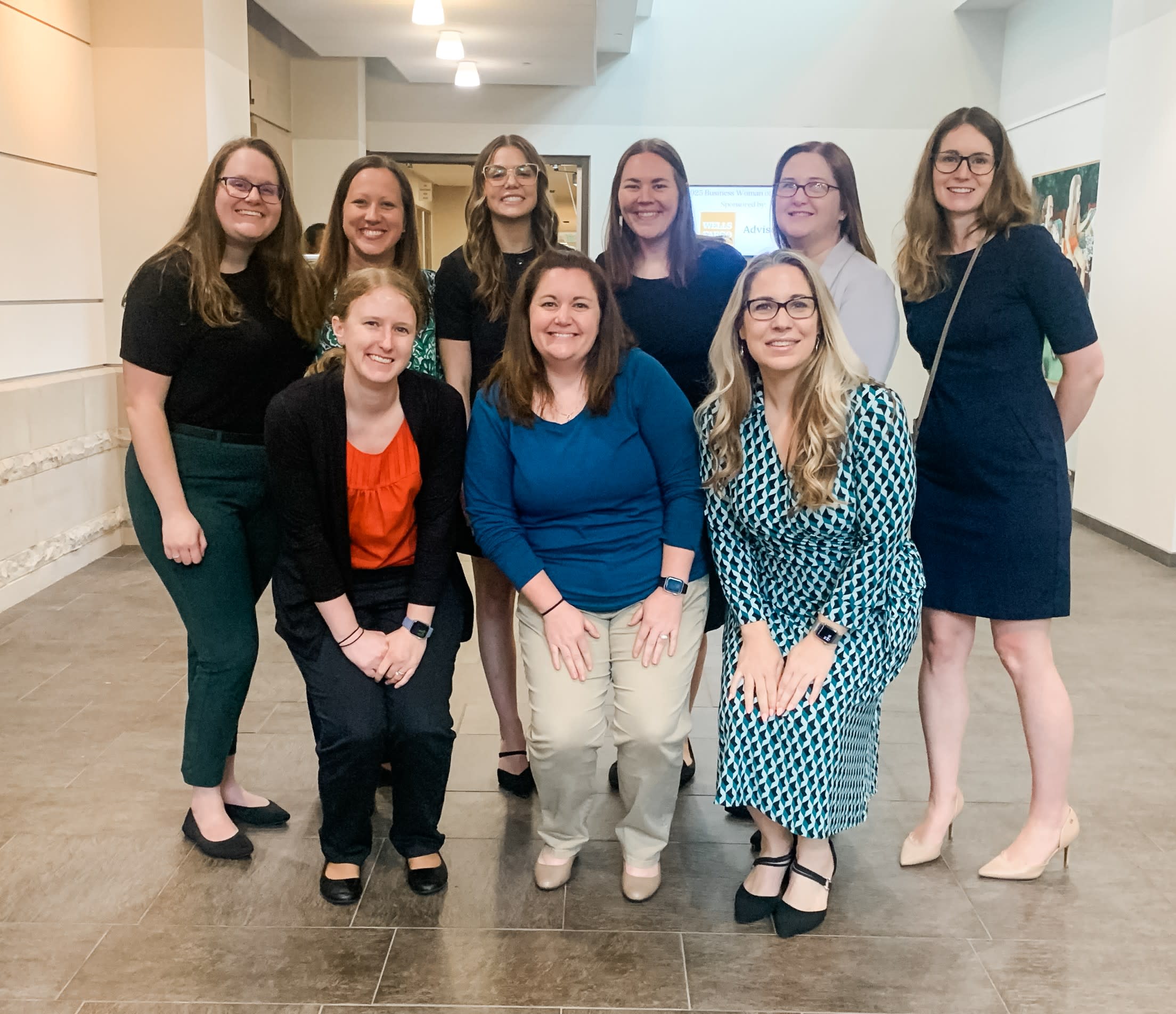 Maddie, Kim, Gabriella, Courtney, Monica, Cami, Lauren, Megan and Amanda of Brown Plus