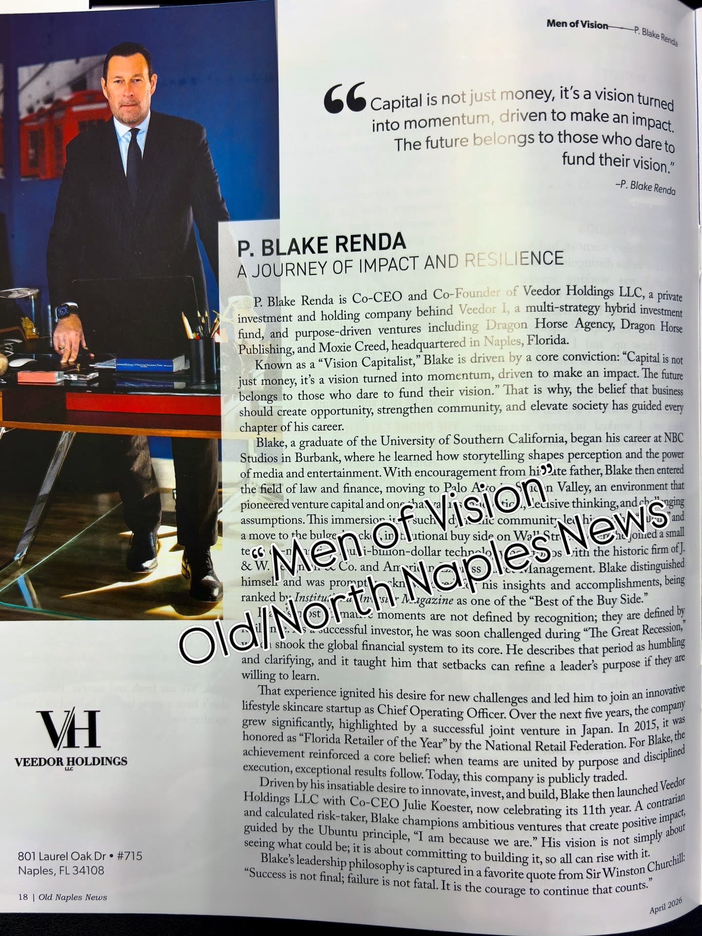 "Men of Vison" Old Naples/North Naples News