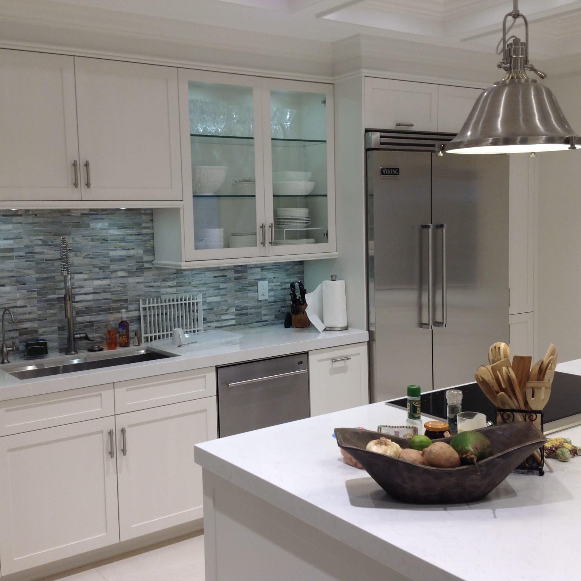 Full Custom Kitchen with Coffered Ceiling