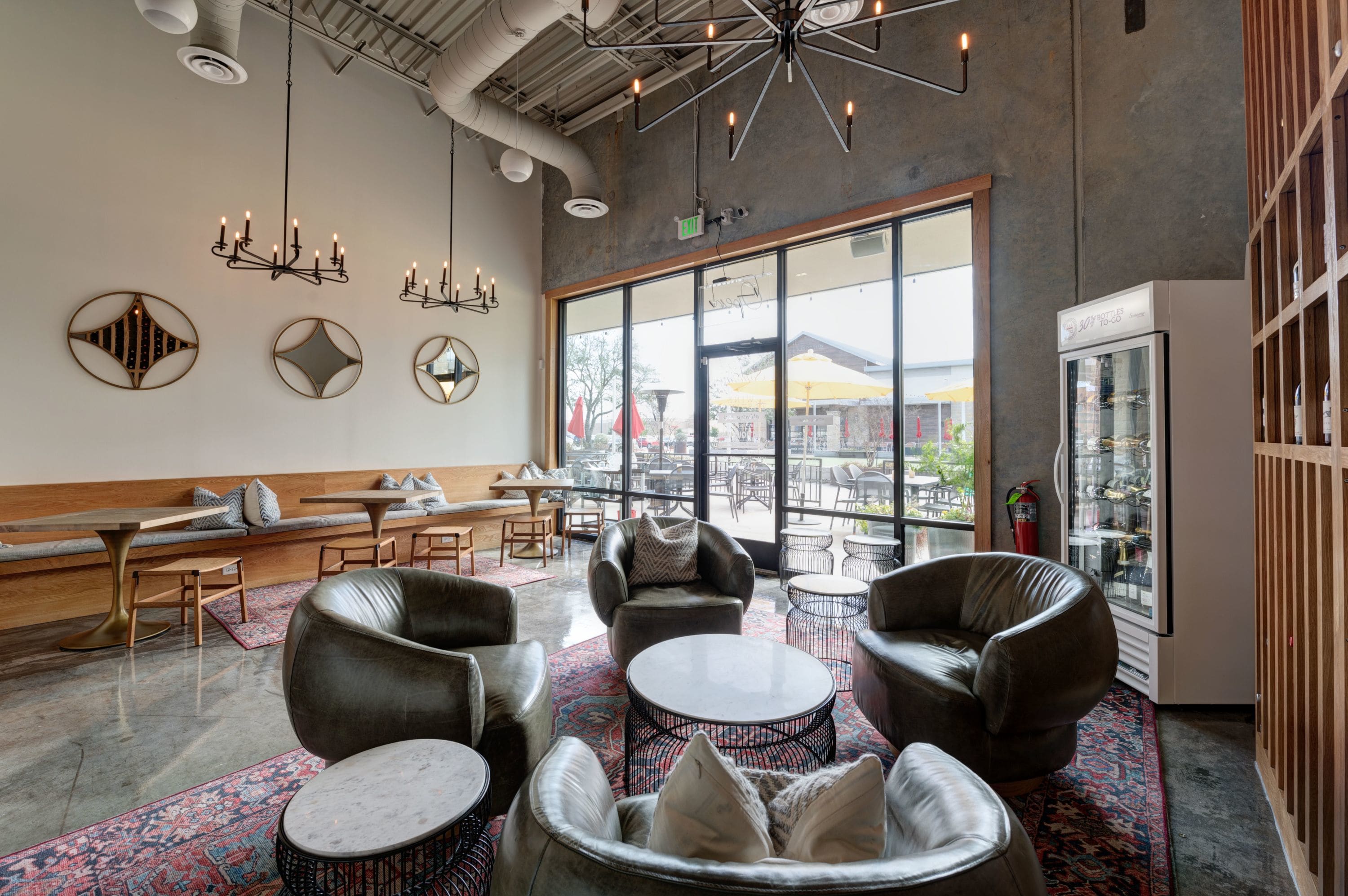 Interior seating area at Sonoma Wine & Cheese in Katy, TX wine bar and bottle shop