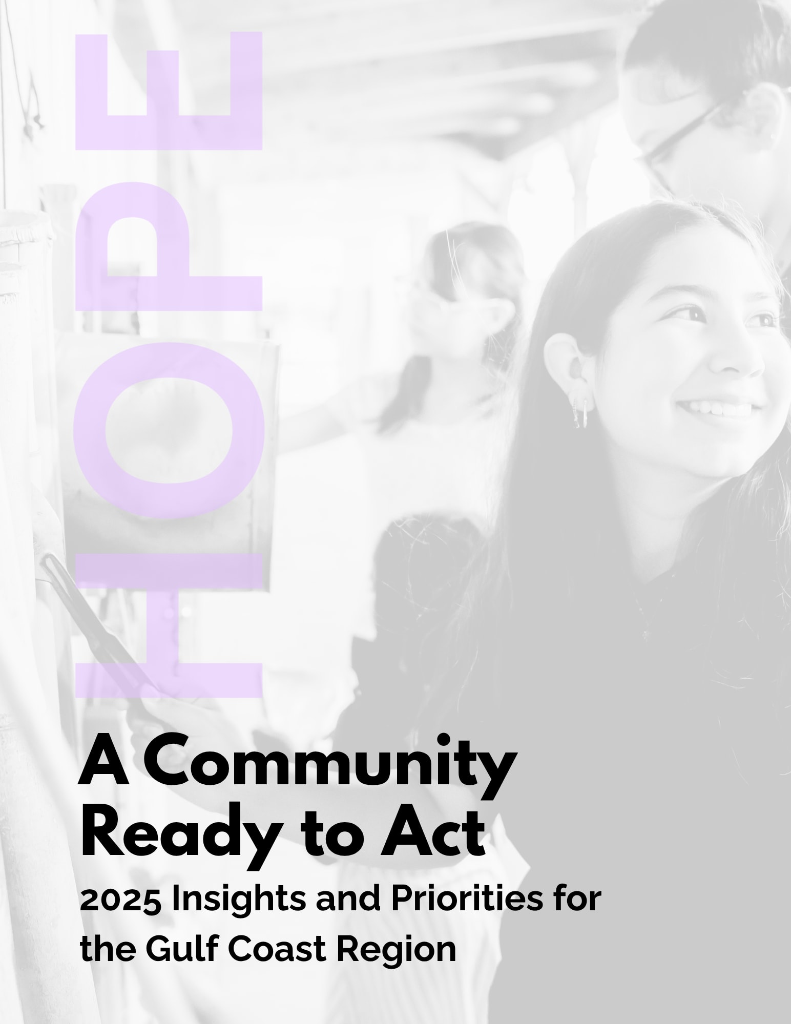 Cover of document with HOPE written in big purple letters and a picture of a young girl smiling