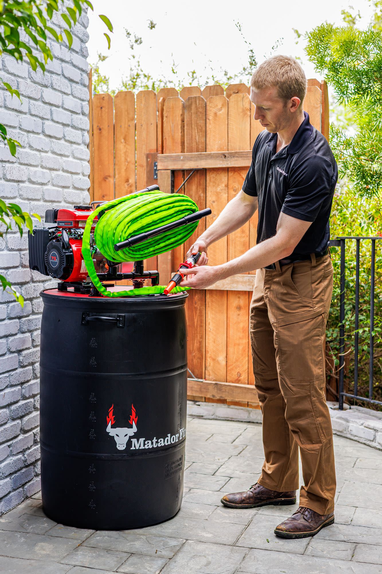 Installing a Matador Fire wildfire defense system