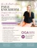 Promotional flyer for OGA Women's Health welcoming certified nurse midwife Paige Knickrehm, CNM, and is taking new patients