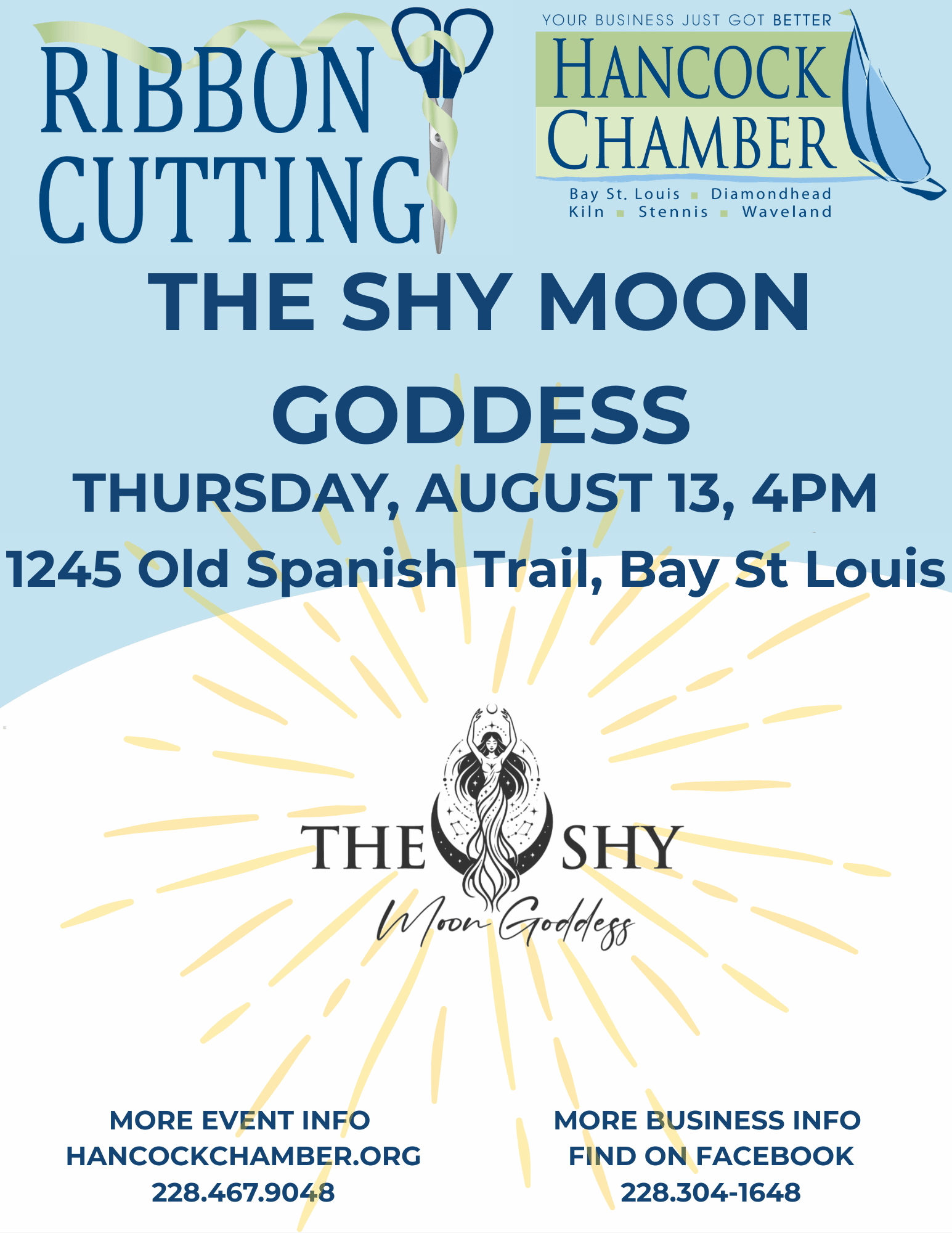 The Shy Moon Goddess - August 13 Ribbon cutting