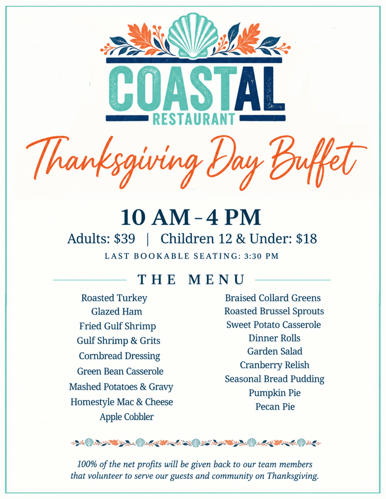 CoastAL Thanksgiving Bufffet