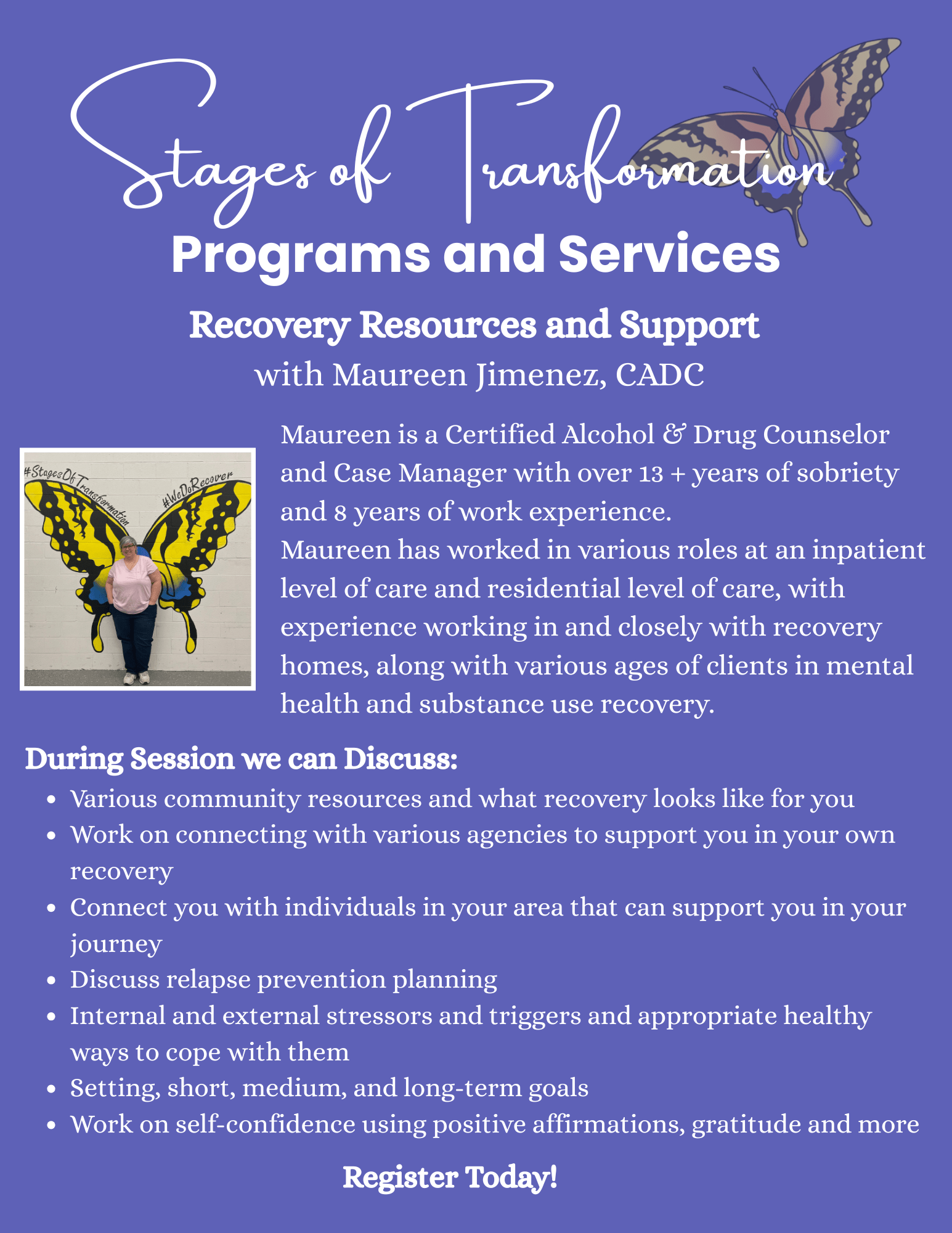 Programs and Services - Monthly One On One Sessions