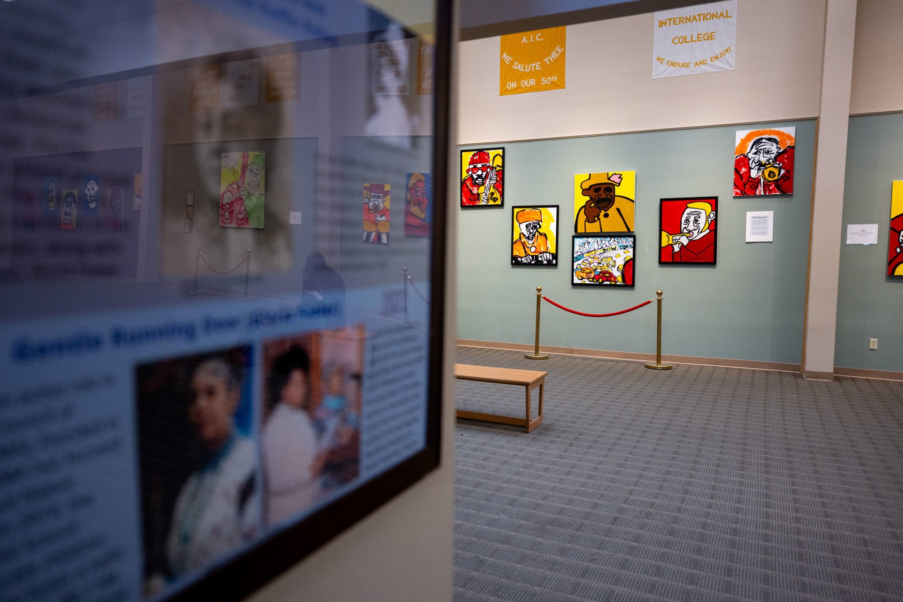 Artwork by John Buonani exhibited in the West Wing Gallery at American International College