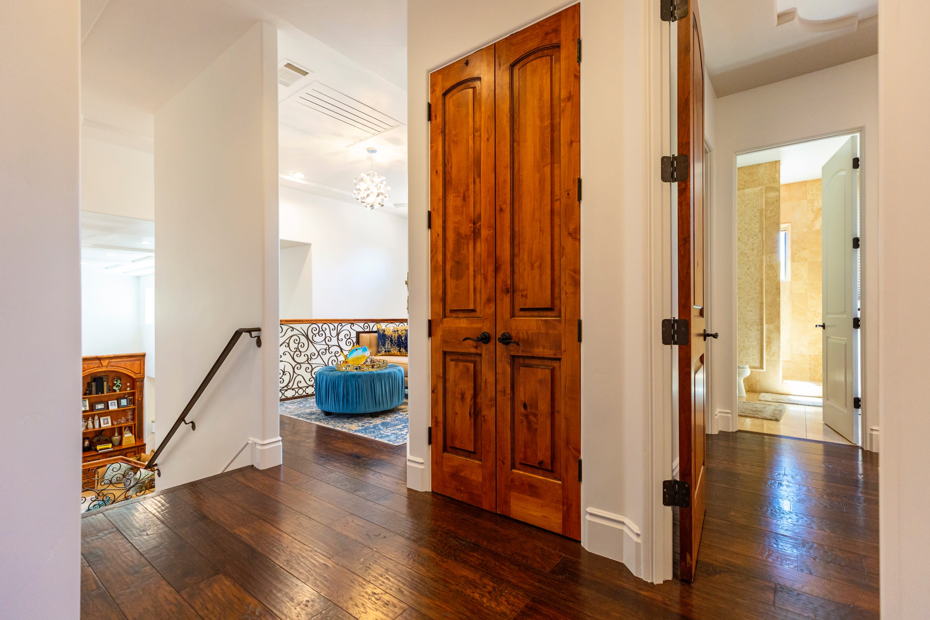 Interior house painting in Roseville, CA featuring detailed trim and wood doors by TRICO Painting