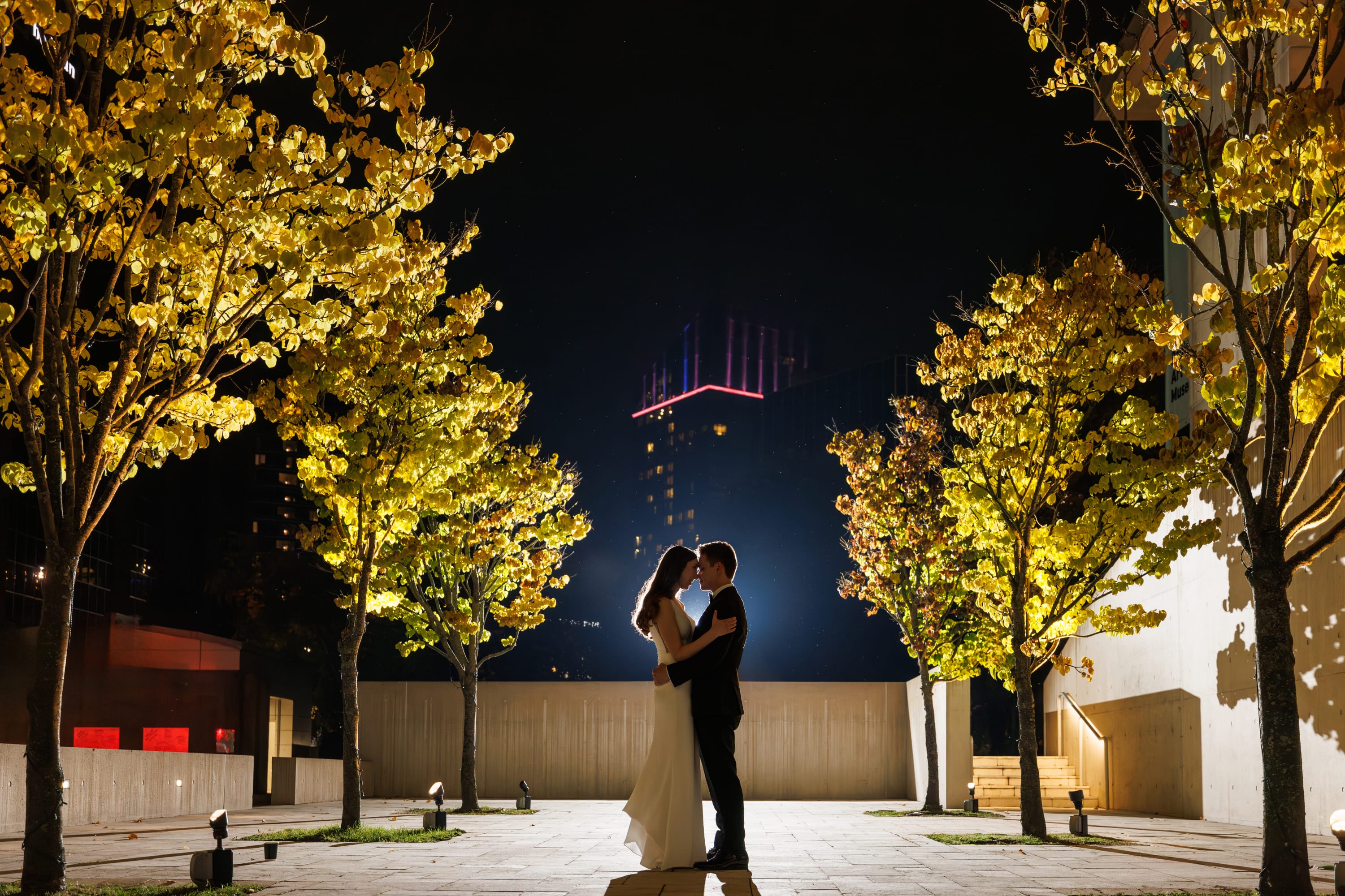 Private wedding picture in Pocket Park, Grand Rapids Art Museum