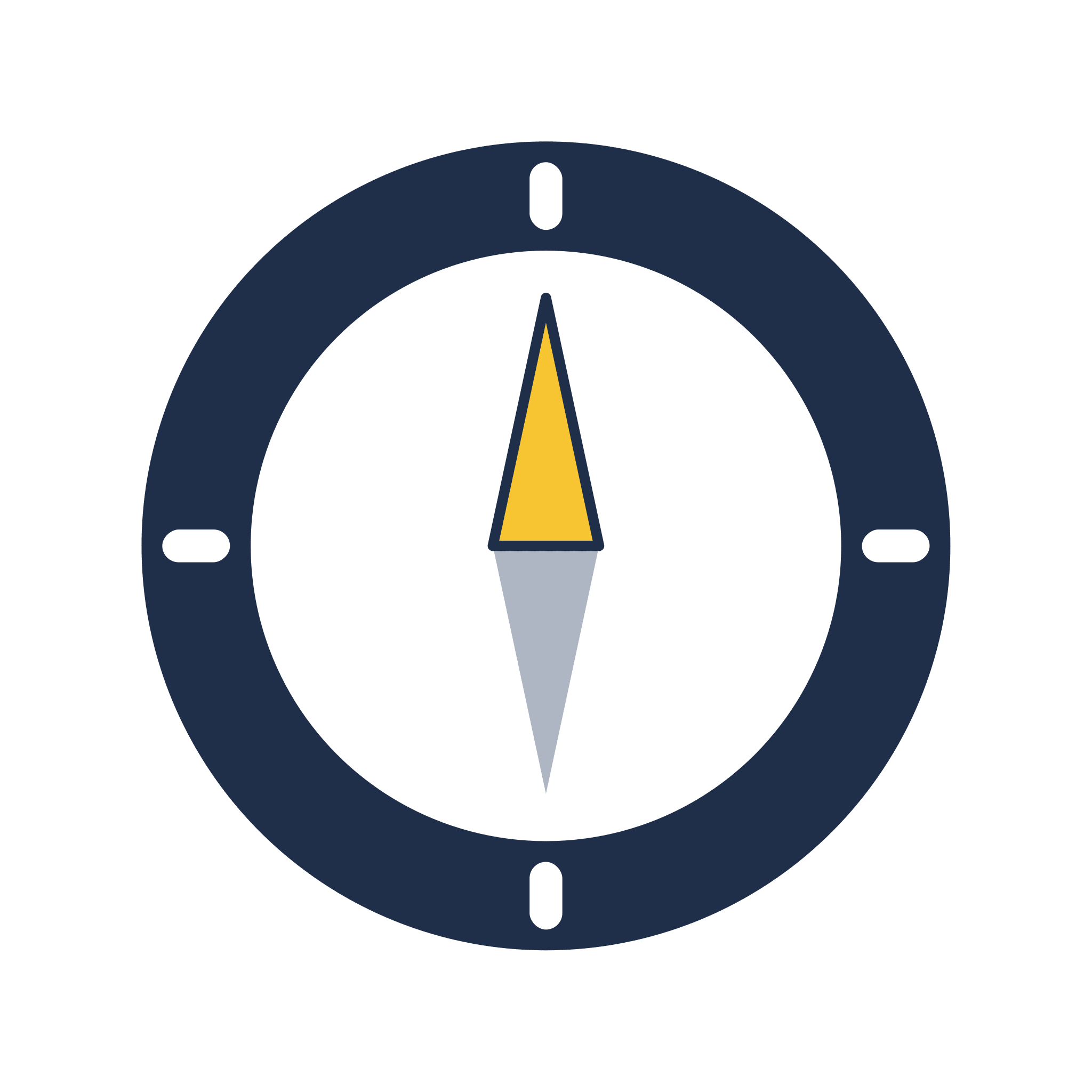 Awaited logo with a compass as the letter d