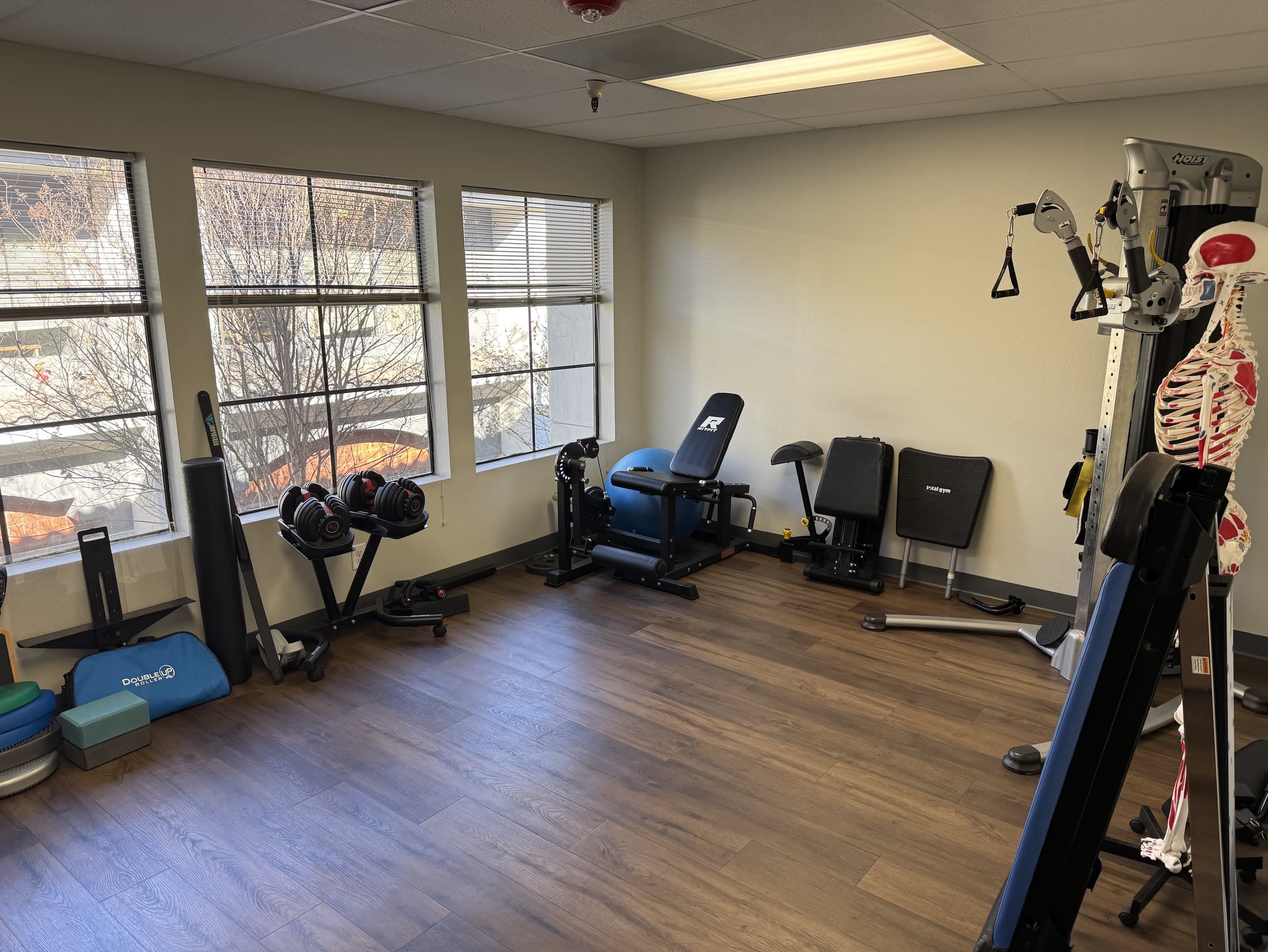 Movement evaluation and corrective exercise area at Release Muscle Therapy clinic.