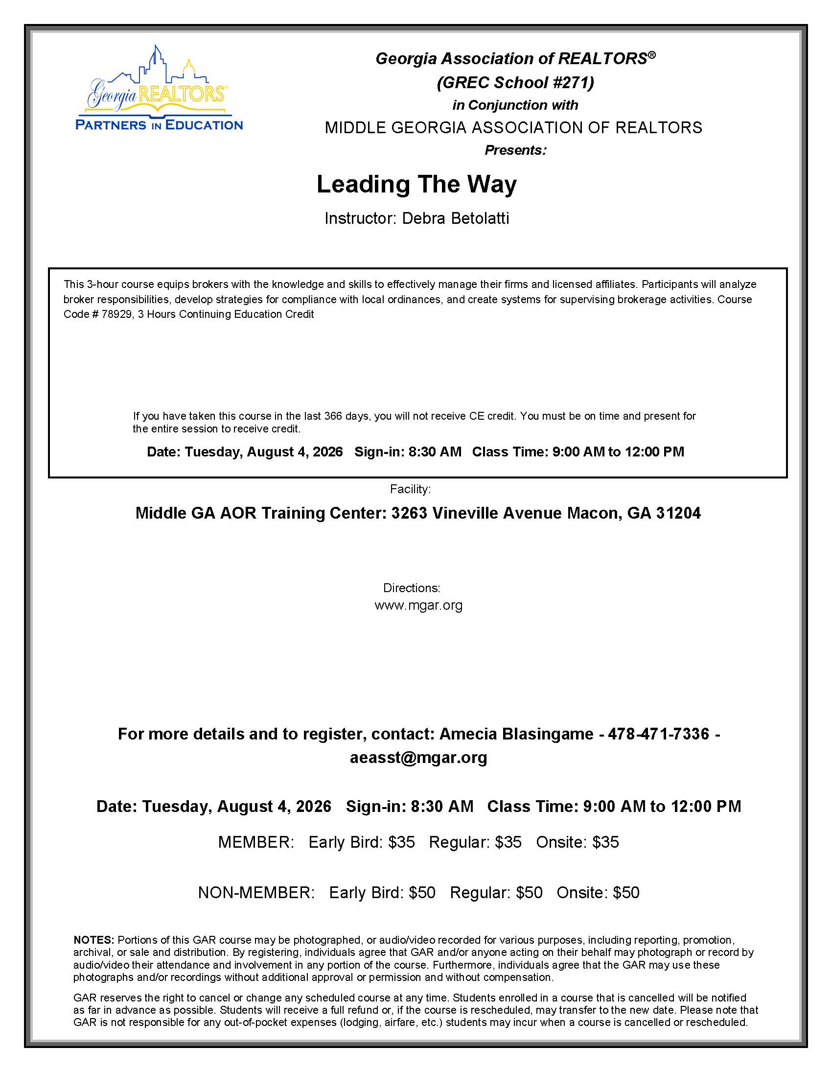 CE Course Leading the Way