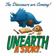 Unearth a Story words with dinosaur picture
